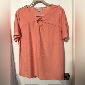 Southern Lady size L, peachy/coral knit top nwot